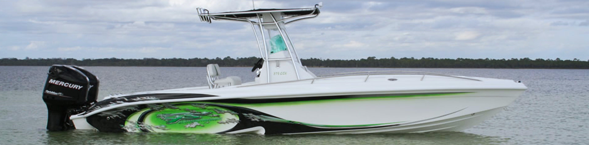 white green boat
